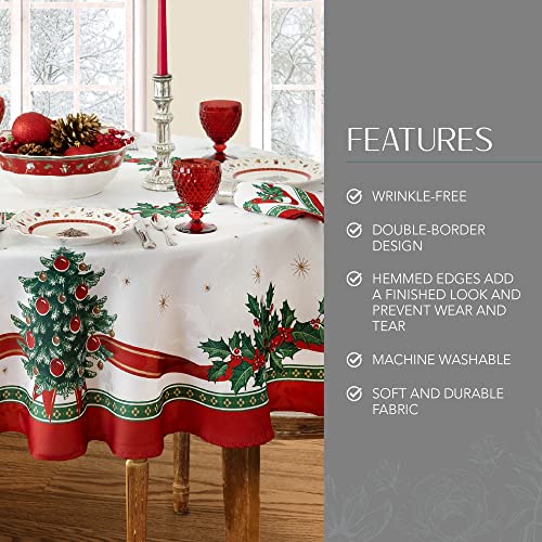 Elrene Villeroy & Boch Toy's Delight Holiday Round Tablecloth 70" Multicolor