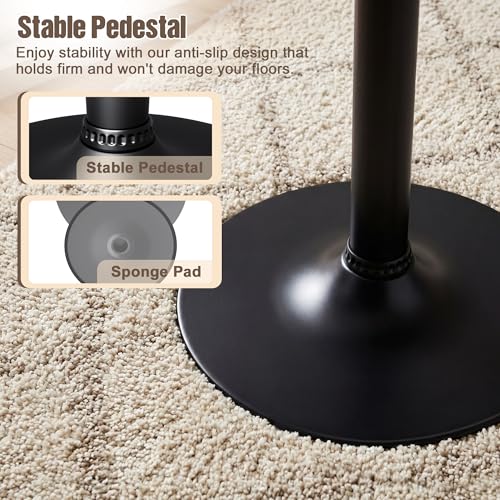 Round Bar Height Pub Table, 41-Inch Tall Cocktail Table with Metal Base