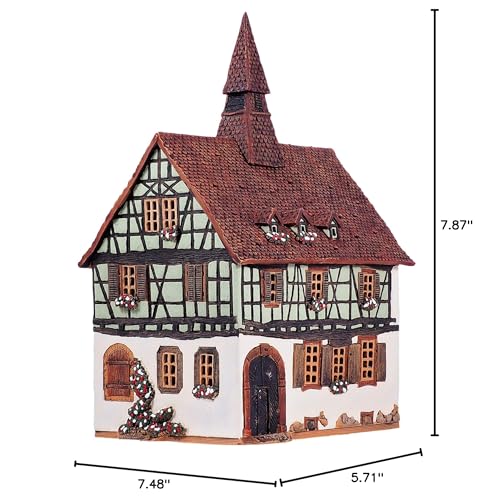 Midene Handcrafted Tealight Village Houses - Ceramic Lighted Miniature