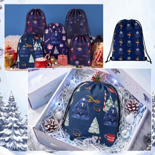Bulyoou Christmas Express Train Party Favors Drawstring Bags - Set of 25