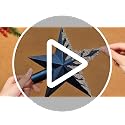 Blueweenly Navy Blue Christmas Star Tree Topper with Glitter Sequin Drip, 8 Inch