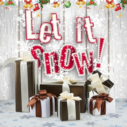 Kinlop 12 Pcs Snowflake Christmas Tablecloth Bulk 54 x 108 in Winter Decor