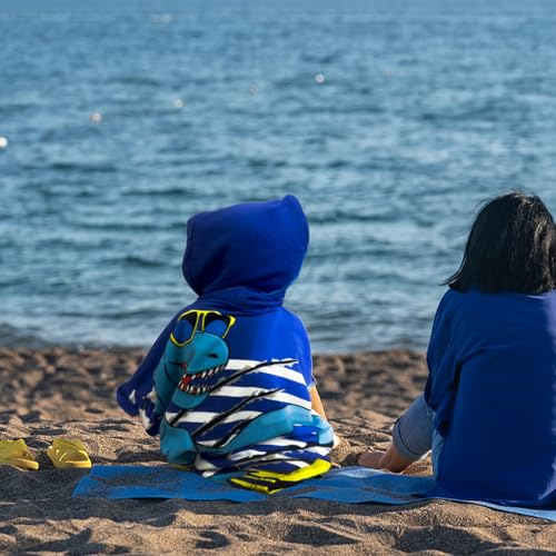 Growell Kids Hooded Beach Towel - Quick Dry Microfiber Swim Poncho