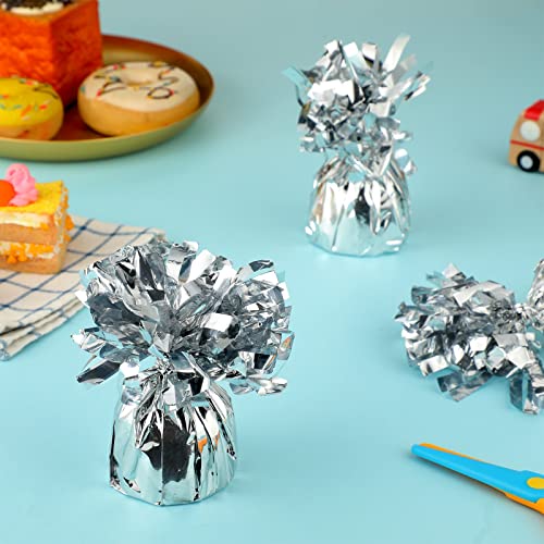 Dansib 36 Pcs Silver Metallic Balloon Weights Set – Heavy Cement Anchor Holders for Table Centerpieces