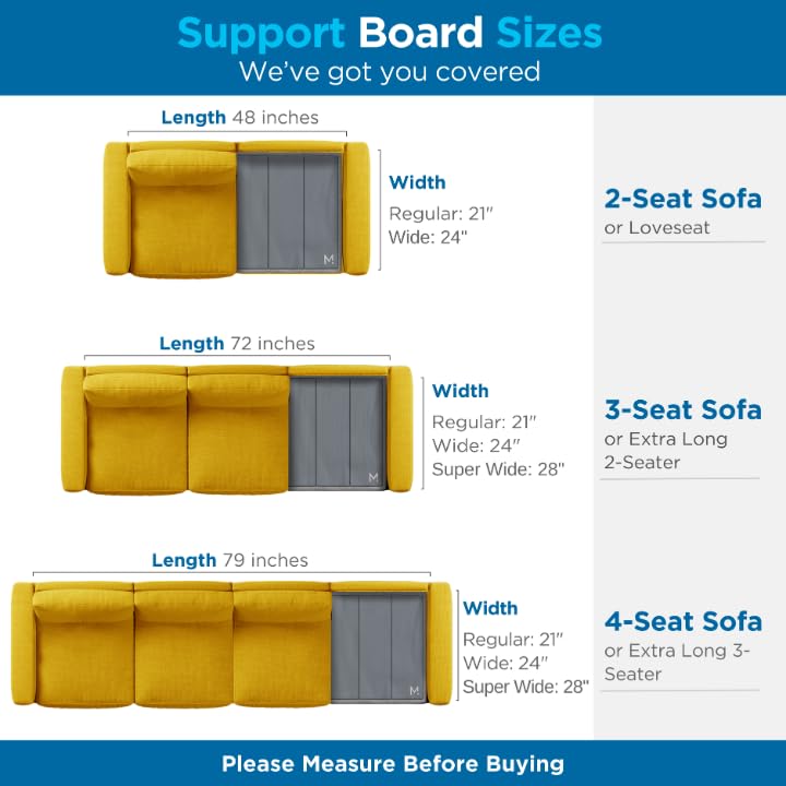 Couch Cushion Support Board for Sagging Sofas - Heavy-Duty Wood 24x72