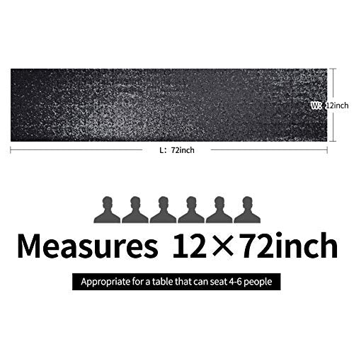 12x72 Inch Black Sequin Table Runner 6PCS for Weddings Party and Events