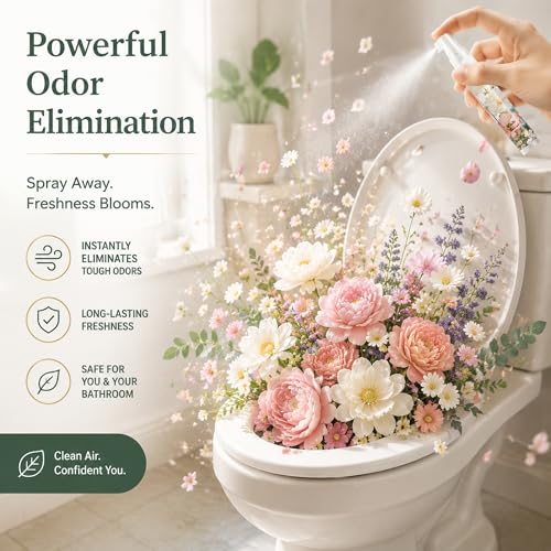 Travel Size Pre-Toilet Odor Eliminator Spray, 5-Pack Pocket Bathroom Freshener
