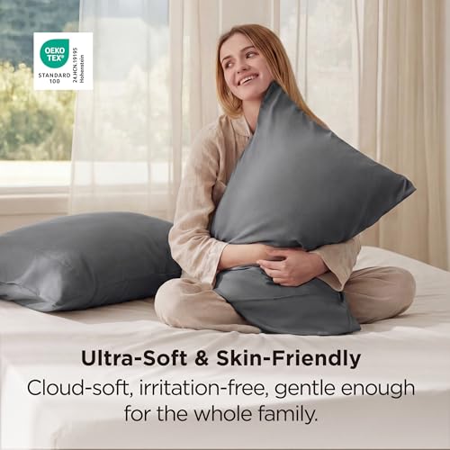 Bedsure Queen Pillowcase Set of 2 - Soft Microfiber Pillow Covers, 20x30 In