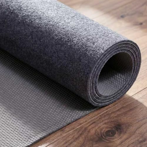 TravLand 6' x 9' Non-Slip Felt & Rubber Rug Pad - Dark Gray Waterproof Underlay, Grippy Rug Protector for Hardwood & Tile Floors, Rectangular, 1/8 Inch