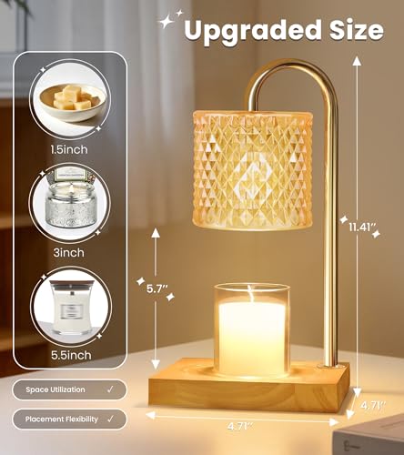 Amber Candle Warmer Lamp with Timer & Dimmer | Electric Wax Warmer