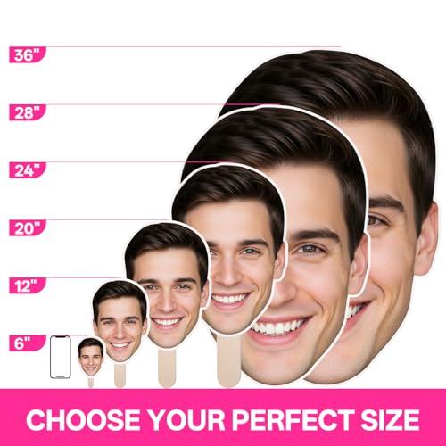 10 Pack Custom Big Head Cutouts on a Stick - Personalized Photo Signs