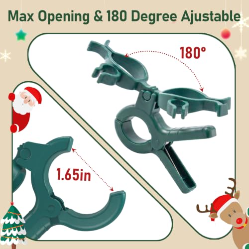 XEWEA 50 Pack Universal Christmas Light Spring Clips for C7 C9 LED Incandescent String Lights