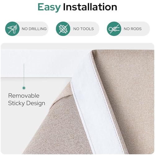 100% Blackout French Door Curtain (26x68 Inch) - Thermal Linen Panel