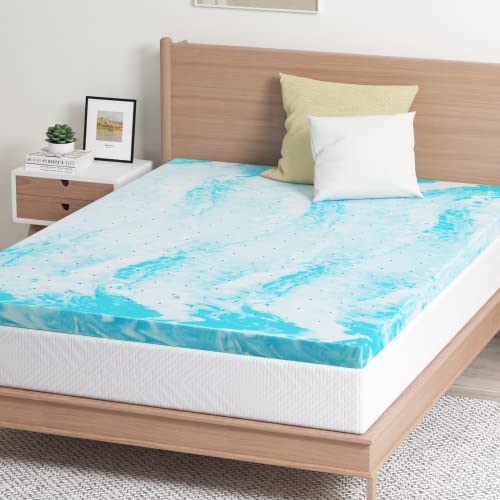 MLILY 3 Inch Twin Memory Foam Mattress Topper Cooling Gel Infused