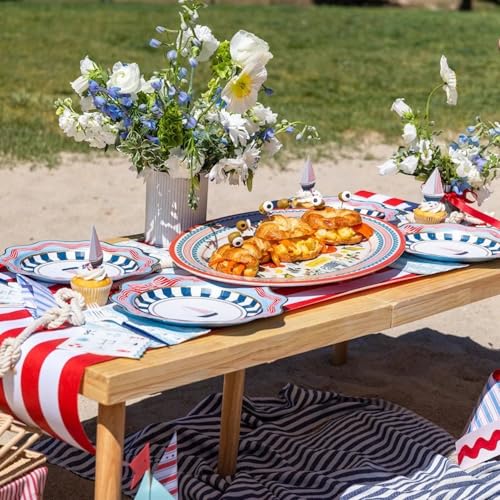 Bonjour Fête Nautical Cocktail Napkins 5-inch Pack of 20 for Summer Parties