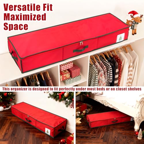 Underbed Christmas Wrapping Paper Storage Organizer with Pockets