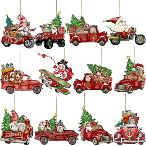 24pcs Wooden Christmas Gnome Ornaments - Holiday Tree Decor & Crafts