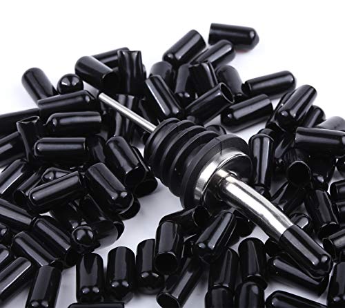 Rubber Pour Spout Dust Covers for Liquor & Olive Oil Bottles - 100 Pack