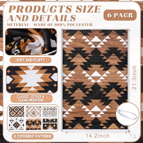 6-Pack Aztec Kitchen Dish Towels, 14x21 Inch Southwestern Microfiber Set