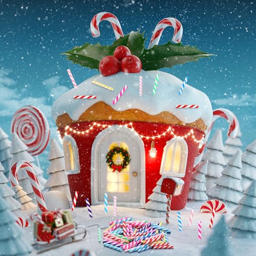60pcs Christmas Candy Cane Ornaments Mini Plastic Decorations for Tree & Crafts