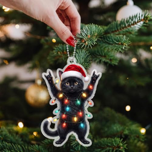 Cat Ornament 3.94 in for Christmas Tree Decor - Lightweight Pet-Themed Holiday Ornament