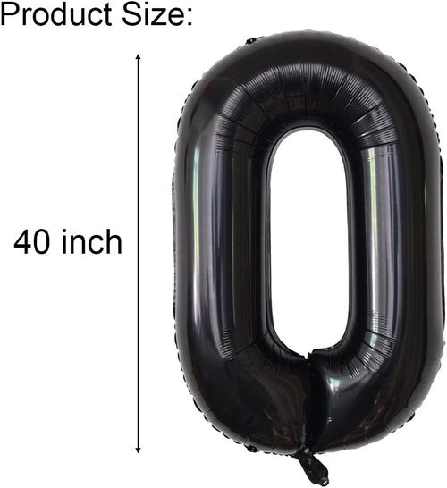 Happy Birthday Balloon Banner - 40-Inch Black Foil Mylar Balloons | 30th Birthday Party Decorations