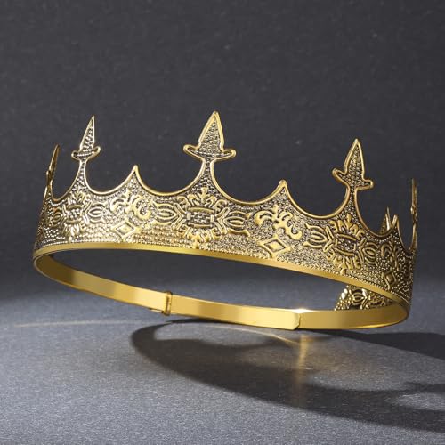 Metal King Crown for Men Royal Prince Tiara for Birthday Prom Costume