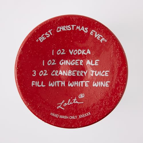 Enesco Lolita Best Christmas Ever Hand-Painted 15oz Wine Glass