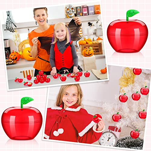 Set of 10 Plastic Apple-Shaped Candy & Gift Containers for Back to School & Parties