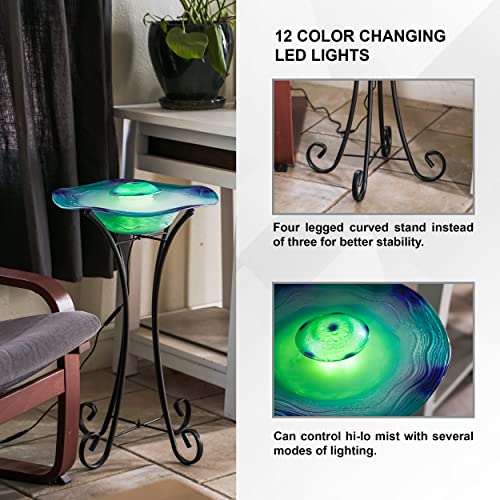 27" LED Mist Floor Fountain with Adjustable Control and Color Lights