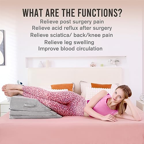 Adjustable Memory Foam Leg Elevation Pillow for Pain Relief