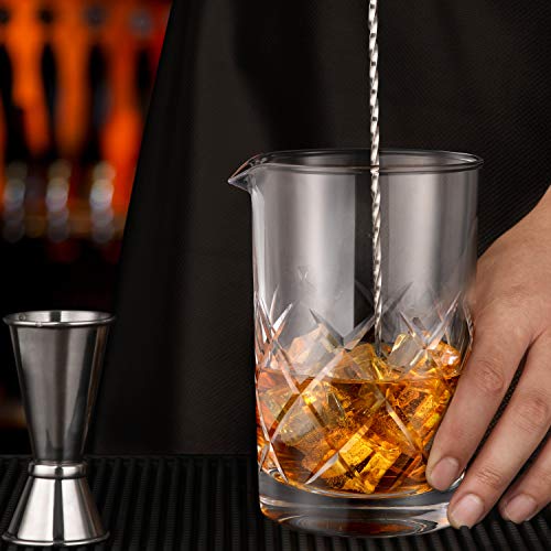 Hiware 24 Oz Cocktail Mixing Glass - Thick Bottom, Seamless Lead-Free Crystal