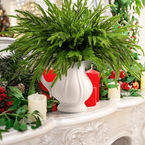 Norfolk Pine Branches 19in, 10 Pcs - Artificial Xmas Pine Needles | PURPLE STAR 1N