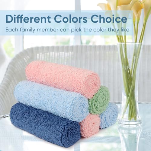 HOMEXCEL Washcloths 12PK, Ultra Soft&Highly Absorbent Face Towels,