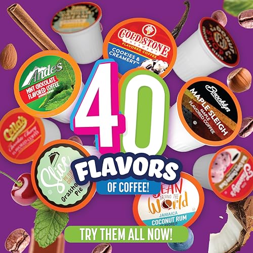 Flavored Single Serve Coffee Pods Assorted Variety Pack, 40 Count