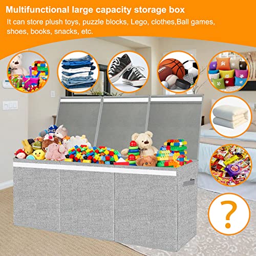 Extra Large Foldable Toy Storage Chest with Lid - 118L Toy Organizer Bin