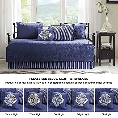 Classic Cottage Reversible Daybed Cover Set - 6-Piece Bedding, Navy