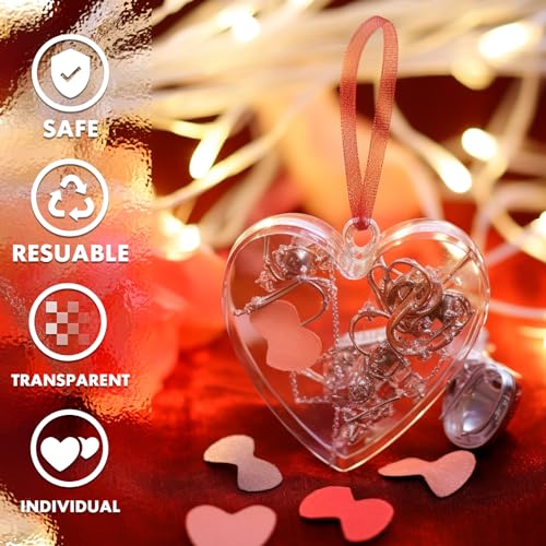 Barelove Heart Fillable Transparent Ornament Ball - 80mm DIY Holiday Decor