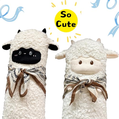 Goylmc 47 Inch Black Sheep Plush Pillow, Soft Stuffed Animal for Gifts