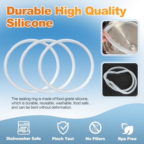 3-Pack Silicone Sealing Rings for 5 and 6 Quart Pressure Cookers