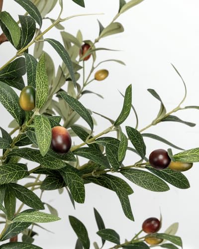 6ft Artificial Olive Tree with Planter & Woven Basket - Faux Silk Plant