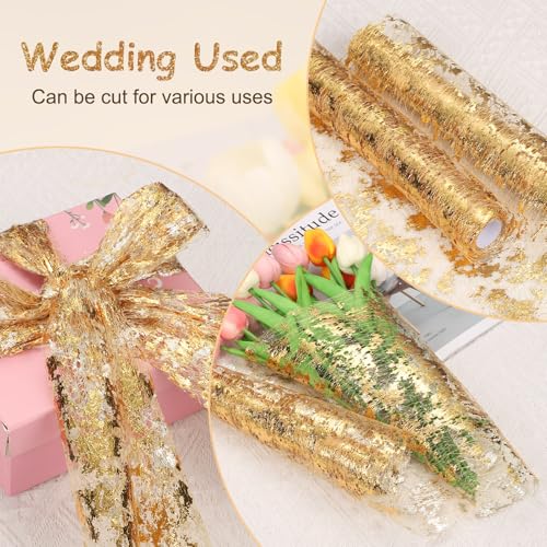 Orange Sequin Mesh Table Runner 11.4 x 9 Ft for Wedding Party Decor
