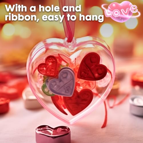 Barelove Heart Fillable Transparent Ornament Ball - 80mm DIY Holiday Decor