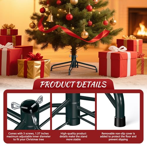 Womnwomn Christmas Tree Stand for Artificial Trees 4-6ft, Metal Base with Floor Protectors