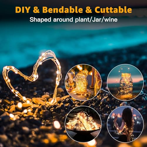 HOBAYS 6-Pack Battery Operated LED Fairy Lights 7ft Warm White