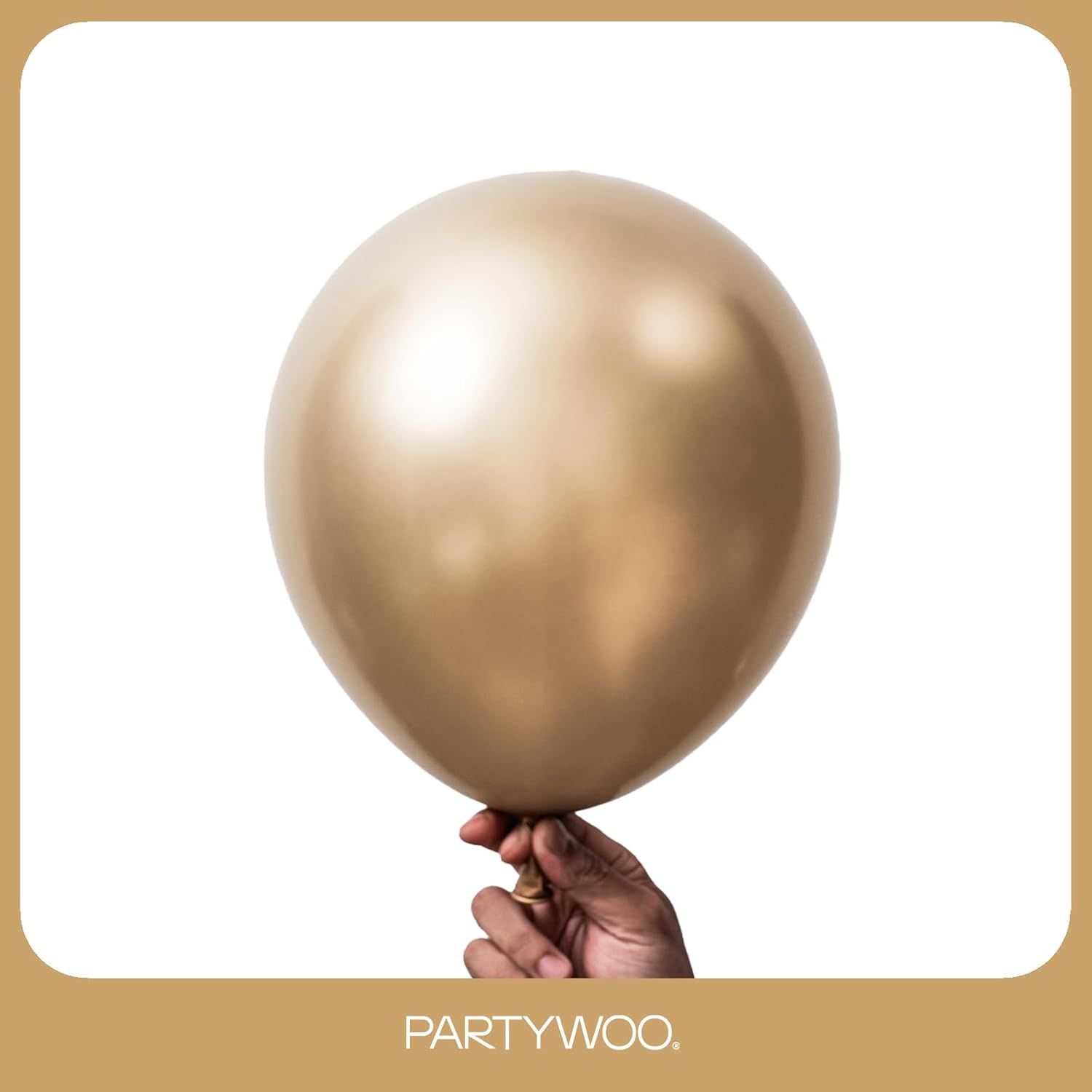 PartyWoo Metallic Gold Balloons - 92-Piece Chrome Gold Balloon Arch Kit for Celebrations | 18", 12", 10", 5" Sizes