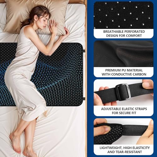 Grounding Mat for Bed - Tear-Resistant PU Leather, King Size (27"x78")