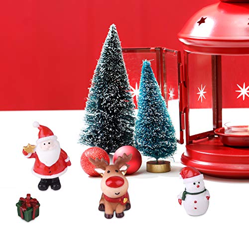 KUUQA 50 Pcs Mini Christmas Ornament Set with Trees & Figurines