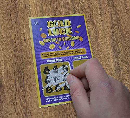 WINGKIND 6-Pack Gold Luck Pregnancy Announcement Fake Lottery Scratch Off Tickets