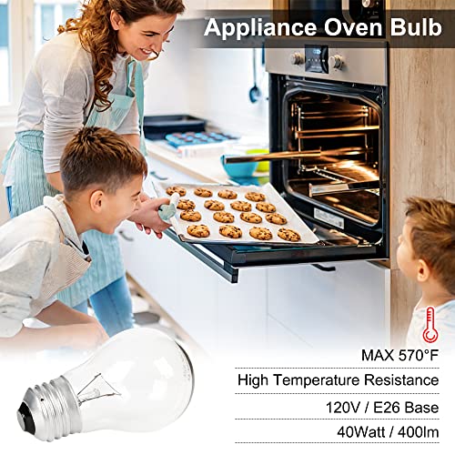 A15 40W High Temperature Appliance Light Bulb - E26 Base 120V Warm White 2700K